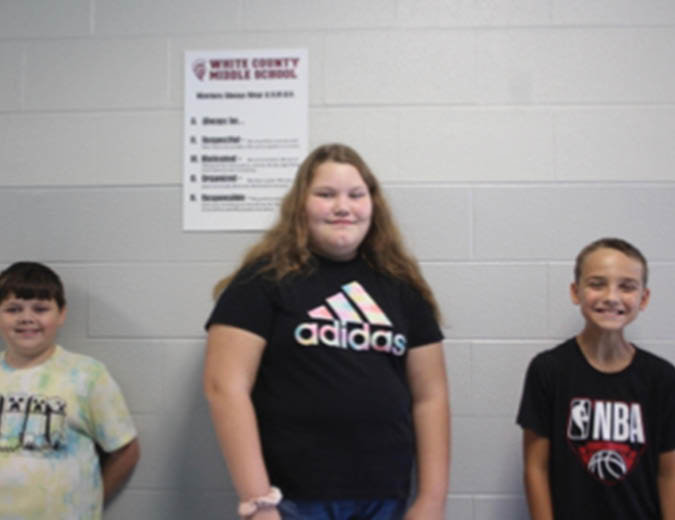 6th grade Students of the Week for Aug. 29-Sept. 2: Logan Holland, Adalanne Lowery, Brayden Simmons